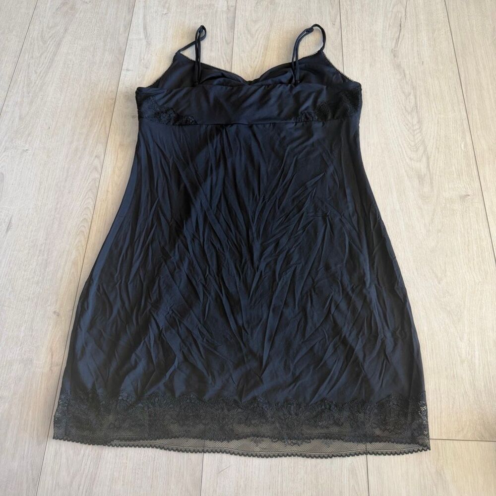 Anthropologie women’s black slip lace dress size L - Picture 4 of 8